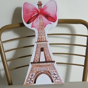 Eiffel Tower Decor with Red Bow